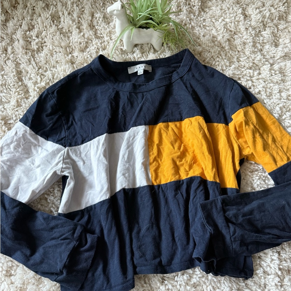 Gaze Deep Blue Colorblock streetwear skater long sleeve Apparel